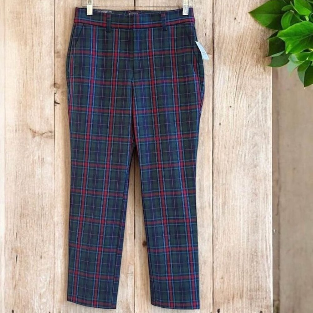Women’s Gap NWT Plaid Slim High‎ Rise Stretch Pants-Size 4